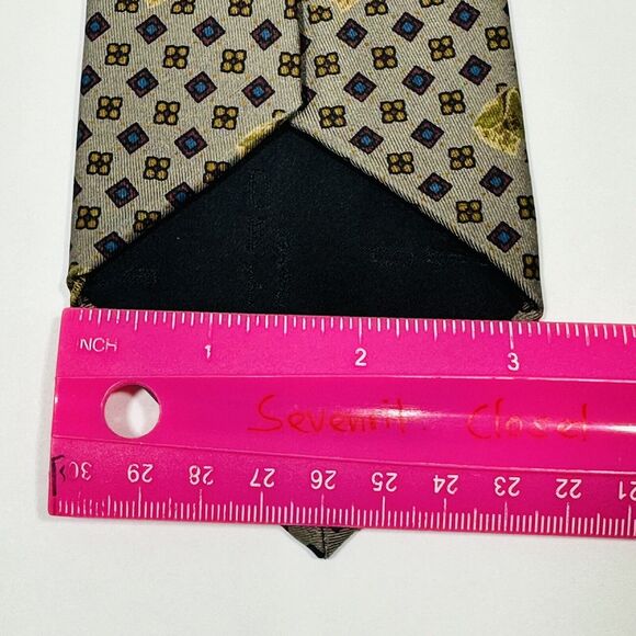 ETRO Taupe Brown Blue Gold Novelty Dog Golden Retriever Neck Tie 58" - Picture 6 of 8